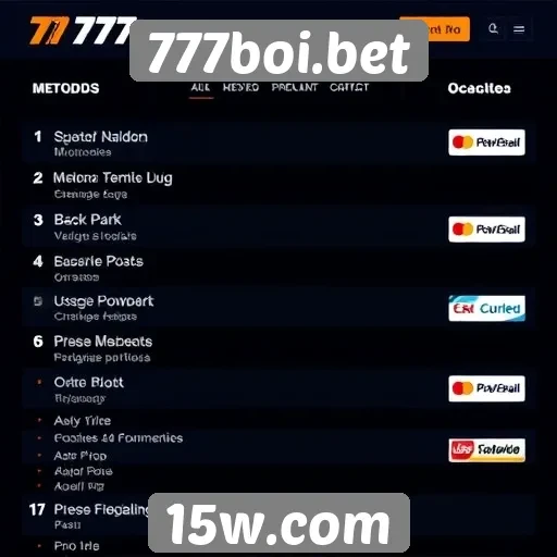 Métodos de pagamento aceitos no 777boi.bet